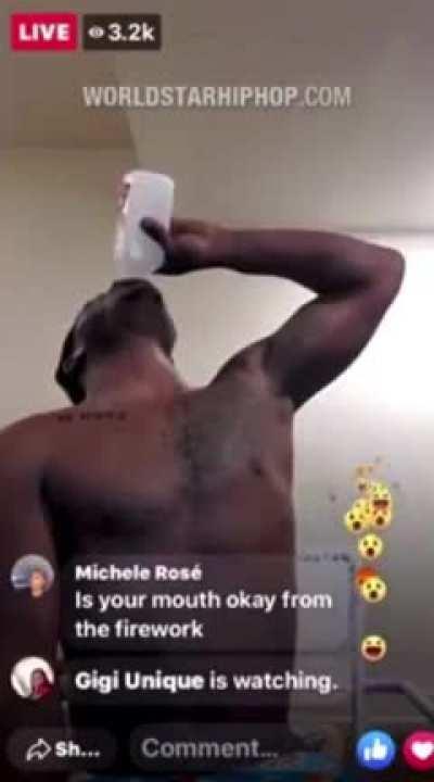 Guy chugs down entire bottle of rubbing alcohol