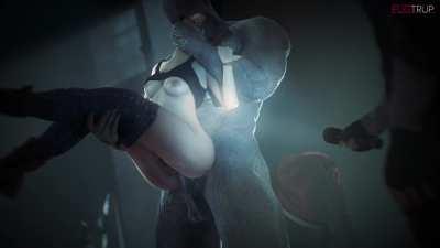 Claire getting pounded by Mr. X (Fugtrup) [Resident Evil]