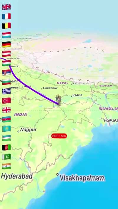 This guy is walking 13,000kms from England to Vietnam and shares the exact route he’s taking