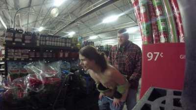 Risky Sex In Walmart Behind A Shelf