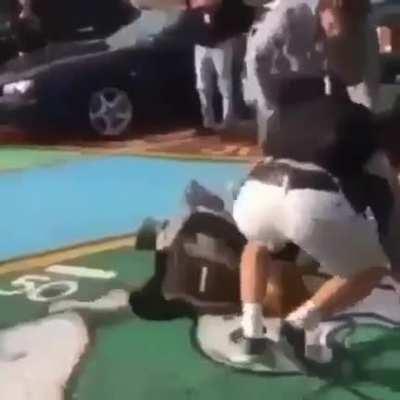 High school parking lot fight
