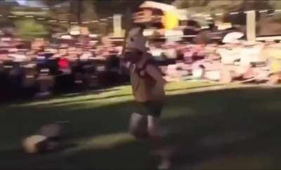 Since 2002, each year in an Australian park, hundreds to thousands of people bring their handmade cardboard creations to battle in a giant cardboard war known as 