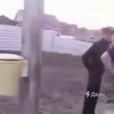 Drunk couple in Russia forced into mans country house and get a reward (last 3 sec).
