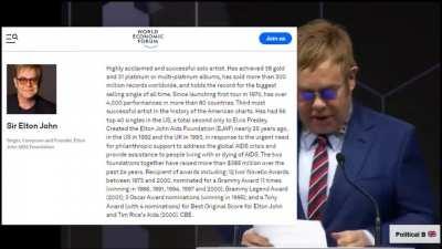 Sir Elton John just announced he is leaving Twitter because apparently he does not believe in free speech… here he is praising the World Economic Forum… “China is the role model” Klaus Schwab…
