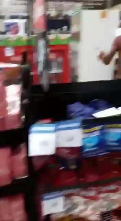 Man tries to stab supermarket worker but gets knife taken from him