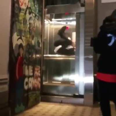 Doing a backflip in an elevator