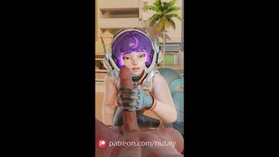 Juno stroking a fat cock (Nutaly)