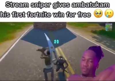 Famous streamer “Ambassing Omaygot” gets a free win in fortnite