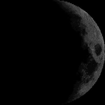 Moon in ascii in blender