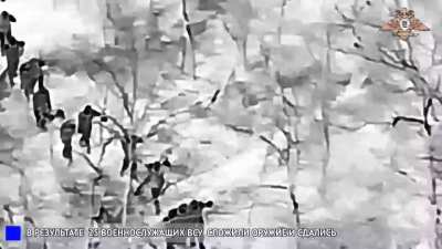 Footage from work of the Russian Military over the Pokrovsko - Myronhrad agglomeration. Ukrainian servicemen are surrendering.