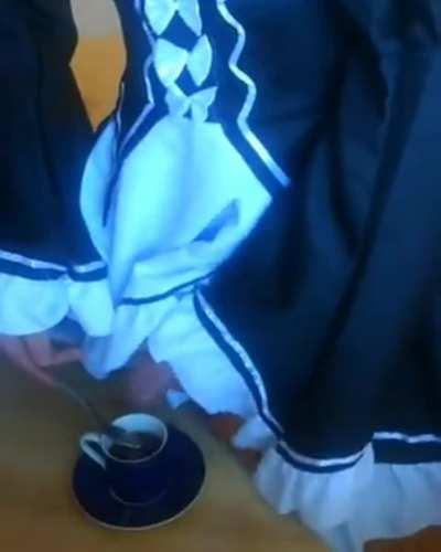 Some cream for your coffee from your trans maid