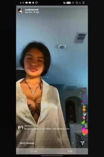 Mati during her Live (Wait for it)