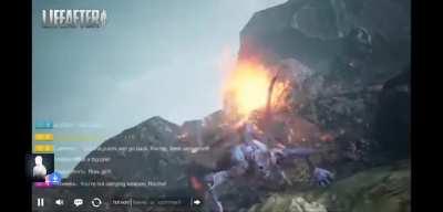 I like how she's completely fine after the volcano erupts but the monster dies, hmmmm.....