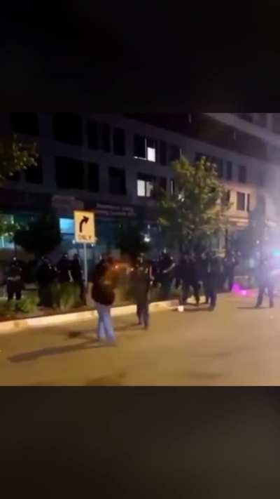 Police in Grand Rapids, Michigan fired a canister of tear gas directly into a protesters head from point blank range.