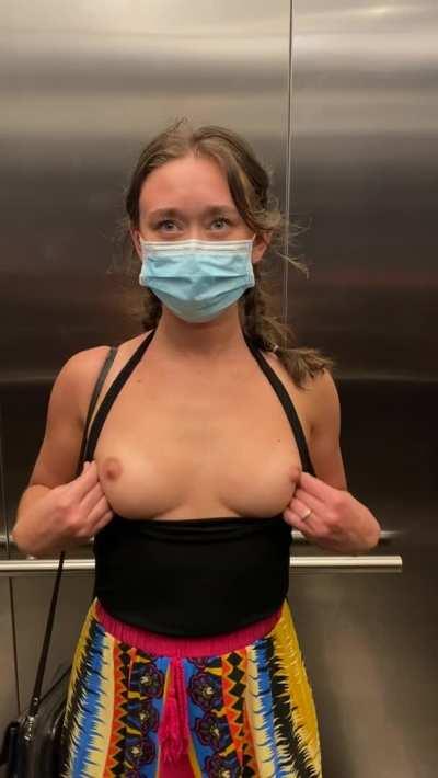 I’m flashing you on the elevator. What are you gonna do about it?