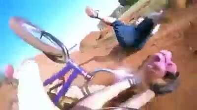 Kid on the dirt track.