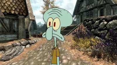 Spongebob and Patrick in Skyrim