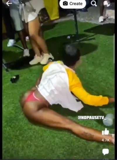 A good twerk before rubbing yourself on a trash-covered floor.