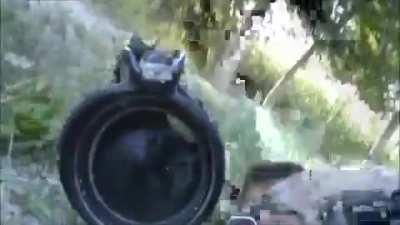 POV: US soldiers are ambushed by the taliban during patrol in Afghanistan.