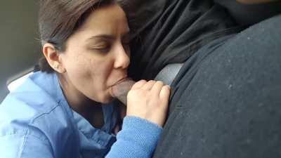 Indian girl sucking on big dick