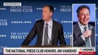 CEO of Axios, Jim VandeHei, sends the message to Elon Musk that he's not the media