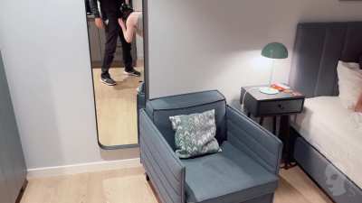 Next, I was told to take off the hotpants and present my pussy to our fan. 🙈While he was enjoying the view, my Owner made sure to create a nice 