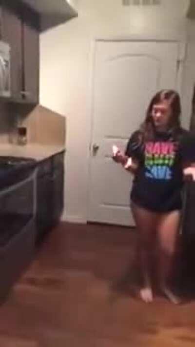 Filling a butane torch and lighting it immediately without waiting for the excess gas to leave the room