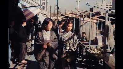 Япония 1948. Цвет и фпс добавлены ИИ.