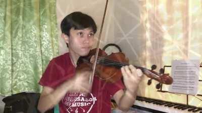i did a cover of grandeur in violin