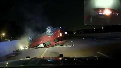 Cop flips pregnant woman's car for pulling over too slowly