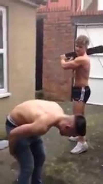 british lads perform sacred ritual to become a full fledged Barry