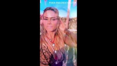 Heidi Klum Nude Tits in semi-transparent bodysuit Coachella 2024