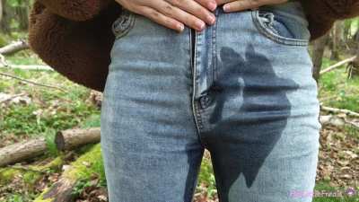 Peeing my pants with catheter in the woods