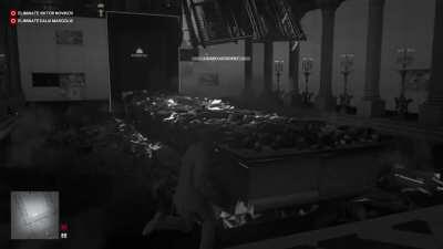 It took me 20 hours to KO and drag everyone on and around the catwalk to kill all 300 of them with the light rig setup.