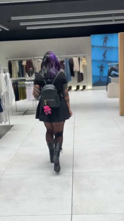 Full black outfit with fishnets