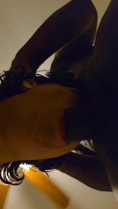 Made her go deep on it. You can hear when I pushed into her throat.