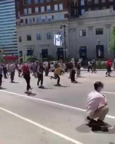 Skateboard Protest Footage at the Philly Black Lives Matter protest on P...