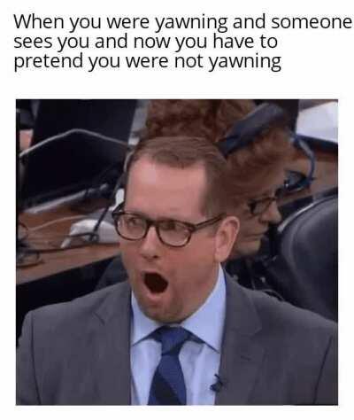 No, I am not yawning.. I am PRETENDING to yawn.