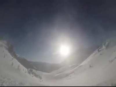 Snowboarder saved by inflatable airbag when he gets caught up in avalanche