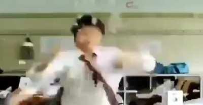 bro she trying to line him in chalk