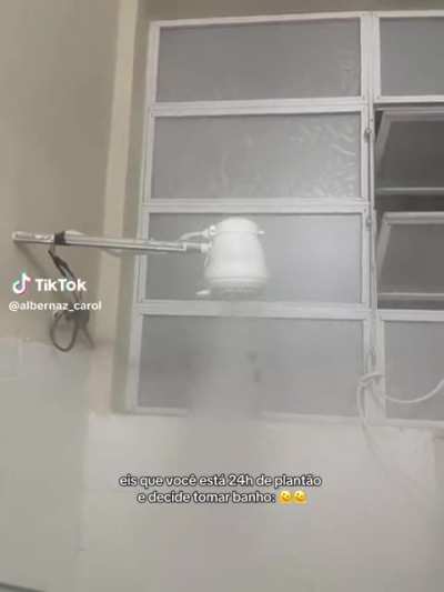 Taking a relaxing shower