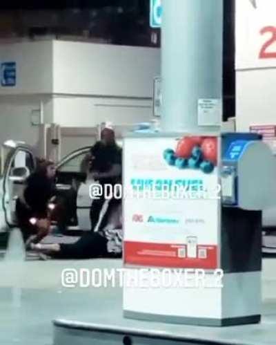 A Good Samaritan intervenes to assist a man who is being assaulted by three women.