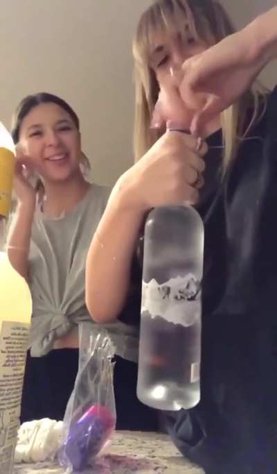 Cant tell if her friend is shocked or impressed