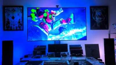 Watching Super Hero on blu-ray with reactive RGB lighting... insane