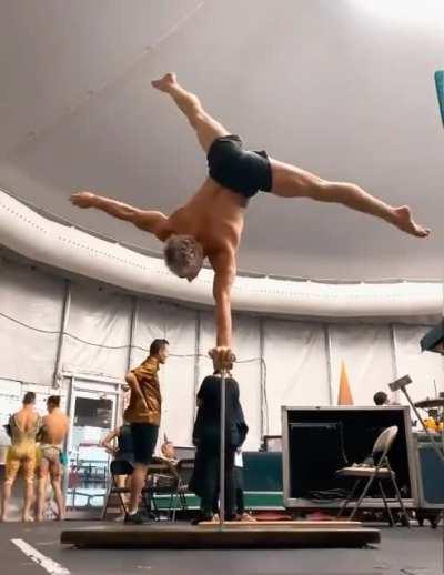 Amazing strength and balance