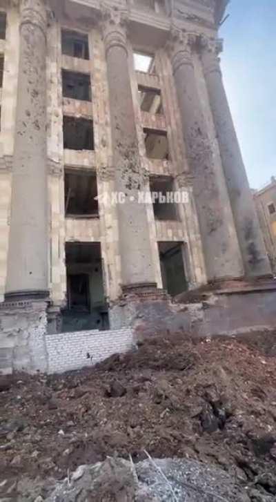 New footage reveals the current state of Kharkiv city center. Ukraine's second biggest city.