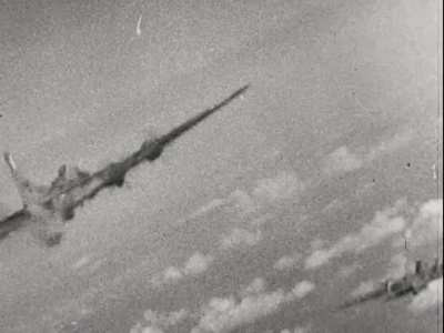 447th Bomb Group B-17 Flying Fortress under fire from Willi Maximowitz's Fw 190 over Germany on April 29th 1944