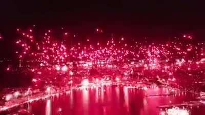 Have you ever seen a whole city burn up? Huge amount of fireworks in Split ,Croatia.