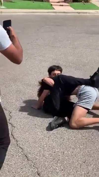 Sophomore Fight-Guy in shorts talked about other guys moms cancer, Ended up with a broken nose