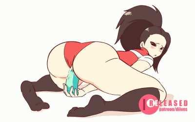 Momo having some solo fun (diives)